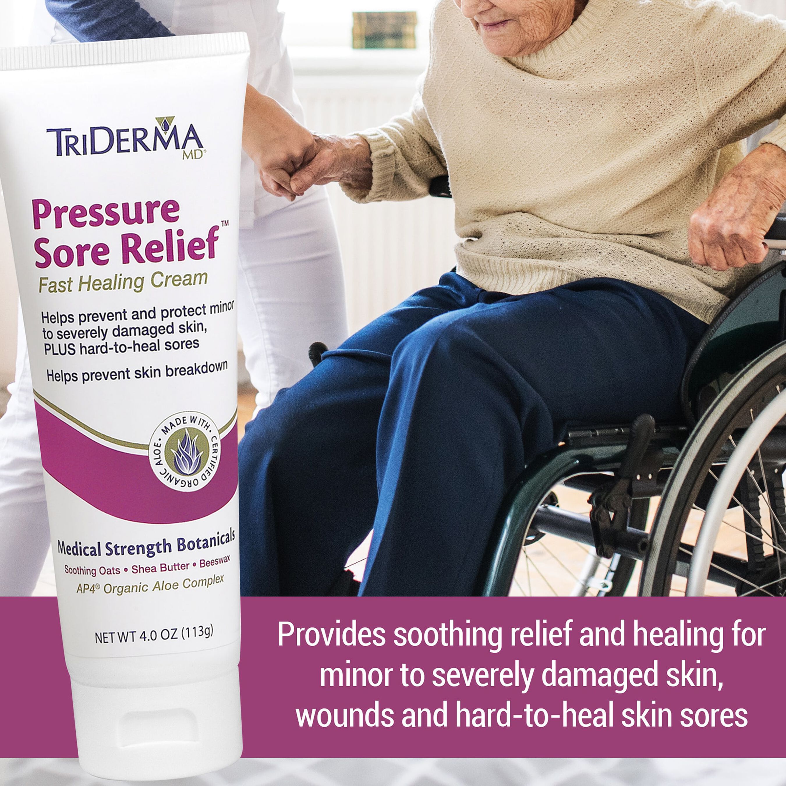 FSA Eligible TriDerma Pressure Sore Relief Healing Cream, 4 oz. Tube
